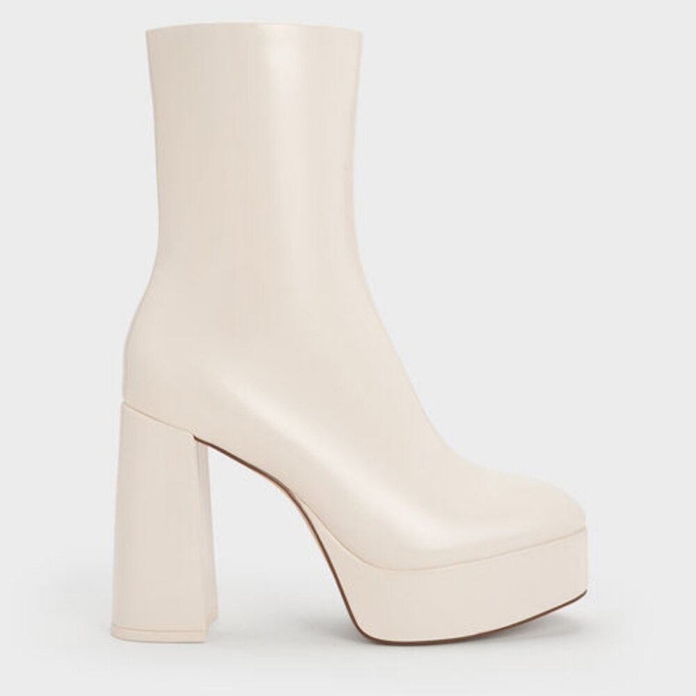 CHARLES KEITH - Patent Platform Side-Zip Ankle Boots [SIZE 36/ 5.5]